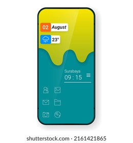 Redesign Home Screen User Interface Smartphone Theme, Vector Design Illustration