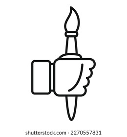 Redesign pencil icon outline vector. Page build. Agency template