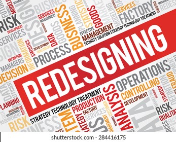 REDESIGNING word cloud, education concept