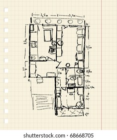 Redevelopment of apartment, sketch