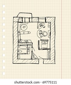 Redevelopment of apartment, sketch