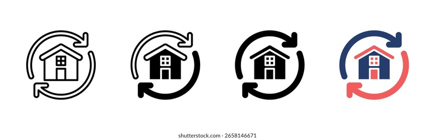 Redevelopment icon sheet multiple style collection
