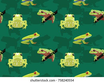 Red-eye Tree Frog Seamless Wallpaper