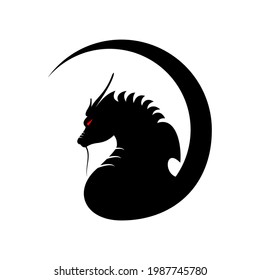 red-eyed dragon design vector on white background, logos, icons and symbols