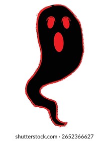 The Red-Eyed Terror in Shadows. Boo out for halloween. Danger ghost from nowhere. All bodies are black-red. Look that face! It's so scary. Do not even look his eyes