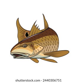 Redfish fishing illustration logo vector image t shirt