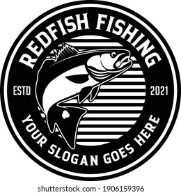 Redfish Fishing Logo Template. Fresh and Unique Redfish aka Reddrum fish Jump out of the water. Great to use as your Redfish Fishing Activity. 