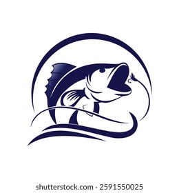 Redfish Fishing Logo template. unique and fresh redfish jumping out of the water, great to use as your redfish fishing activity