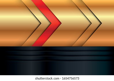 The red-gold arrows athe the dark background