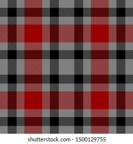 Red,Gray and Black Tartan Plaid Scottish Seamless Pattern. Texture from tartan, plaid, tablecloths, shirts, clothes, dresses, bedding, blankets and other textile.