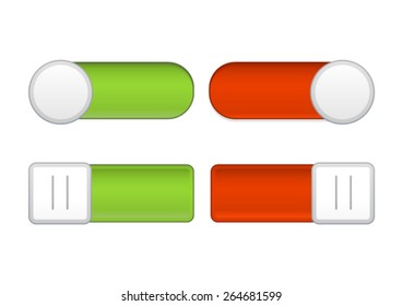 Redgreen Onoff Sliders On White Background Stock Vector (Royalty Free ...