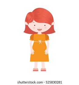 redhair girl with yellow dress
