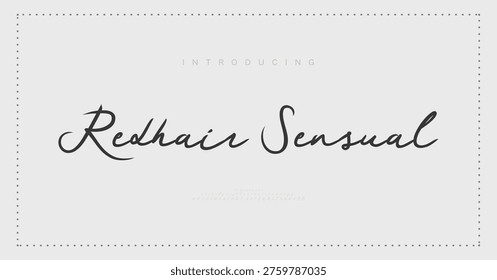 Redhair Sensual, Elegant Script logo alphabet letters font. Typography luxury classic lettering serif fonts decorative vintage retro logos and number. vector illustration
