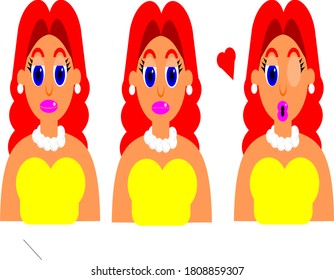 redhair woman with pearl necklace