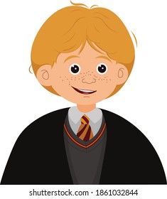 Red-haired boy who has a friend with a scar