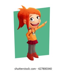 red-haired girl vector