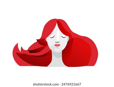 chica pelirroja - Ilustración vectorial	