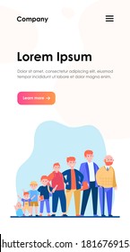 Red-haired man in different age. Teenager, infancy, father flat vector illustration. Growth cycle and generation concept for banner, website design or landing web page