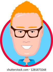 Red-haired man with glasses icon