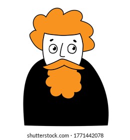 Hombre de cabello rojo con bigote y barba.