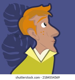 Red-haired man who looks like a wizard	