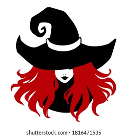 red-haired witch wearing typical witch hat