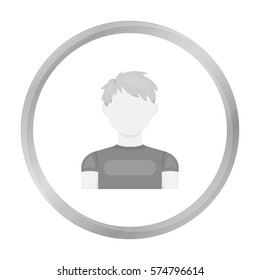 Redhead boy icon monochrome. Single avatar,peaople icon from the big avatar monochrome.