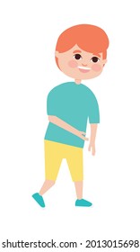 redhead boy icon on white background