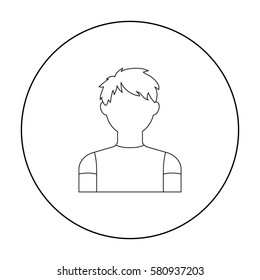 Redhead boy icon outline. Single avatar,peaople icon from the big avatar outline.