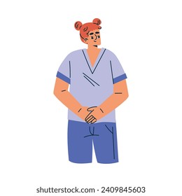 Redhead Female Doctor Character as Professional Hospital Worker Vector Illustration