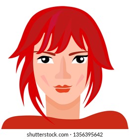 Redhead girl. Vector illustration