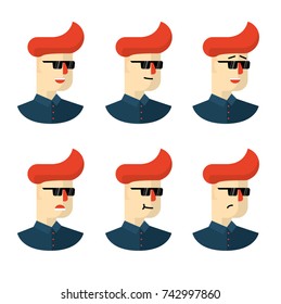 Redhead guy in sunglasses impressions