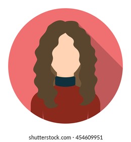 Redhead icon flat. Single avatar,people icon from the big avatar collection - stock vector