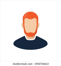 Redhead man user account icon on white background