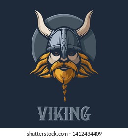 Redhead Viking. Scandinavian Warrior. Military Man. Stock Vector Illustration
