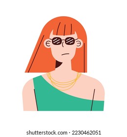 redhead woman avatar character icon