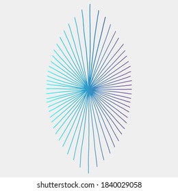Redial line of burst in square element. Graphic texture Explosion vector illustration.