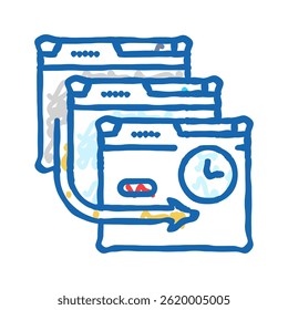 redirect chain seo doodle icon sketch vector. redirect chain seo sign. isolated symbol illustration