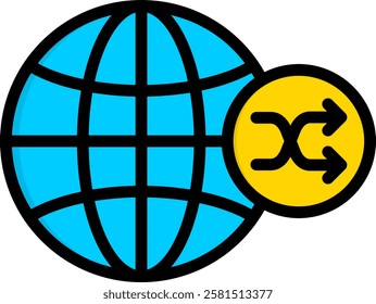 Redirect Icon Lineal Color Vector Illustration