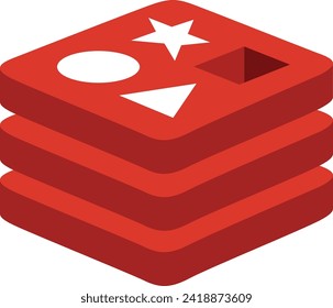 Logotipo Redis, icono del servidor de diccionarios remotos.