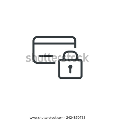 redit card lock secure security icon, vector illustration