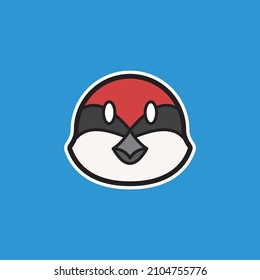 Redjay icon sticker. Scalable symbol. Thin outline in black. Vector illustration for use in web, mobile apps, print media and logo.