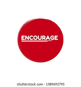 Redlabel with word encourage on white background. sticker,tag.