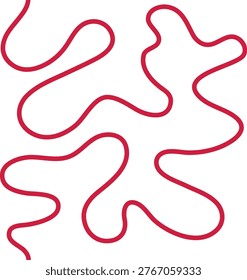 Redline abstract shapes on white background for design and decoration purposes simple modern artistic graphic elements