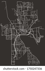 Redmond, Washington, United States city urban vector map, downtown and suburbs, town blueprint poster