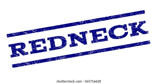 Redneck watermark stamp. Text caption between parallel lines with grunge design style. Rubber seal stamp with scratched texture. Vector color ink imprint on a white background.