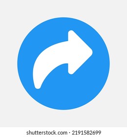 Icono de flecha de rehacer en estilo plano, uso para presentación de aplicaciones móviles del sitio web