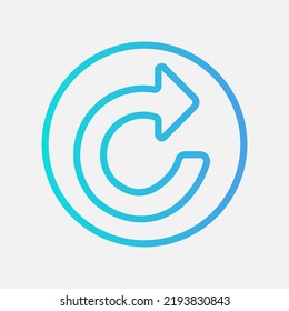 Redo arrow icon in gradient style, use for website mobile app presentation