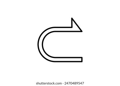 Redo arrow icon. icon related to edit tool. suitable for web site, app, user interfaces, printable etc. line icon style. simple vector design editable