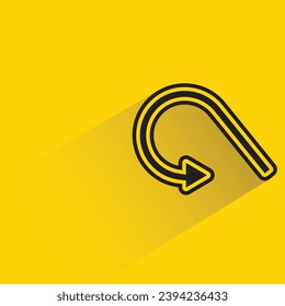 redo arrow icon with shadow on yellow background